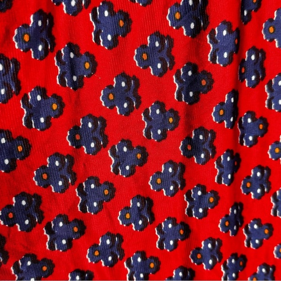 Off The Shoulder Floral Maxi Red Floral Prairie Dress Vintage boho - Picture 5 of 12